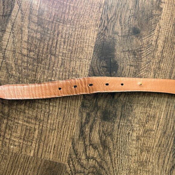 Allen Edmonds Brown Leather Belt Italian Calfskin Embossed Snake Print Men's 42 - Picture 4 of 9